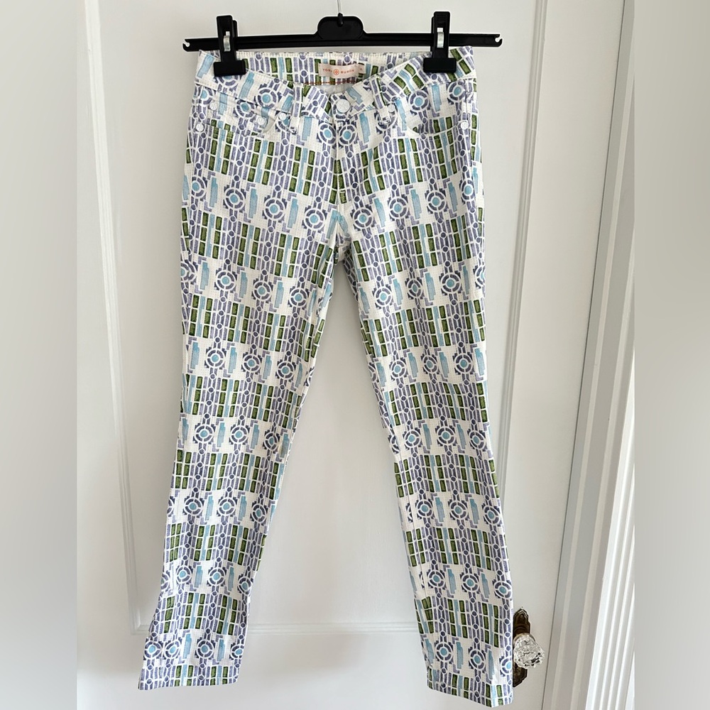 Tory Burch skinny ankle printed jeans